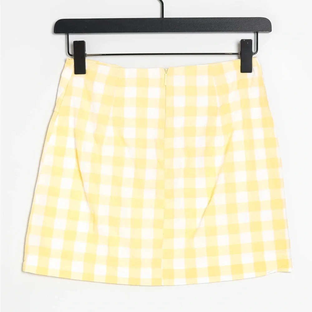 Mango Mini Skirt gingham yellow